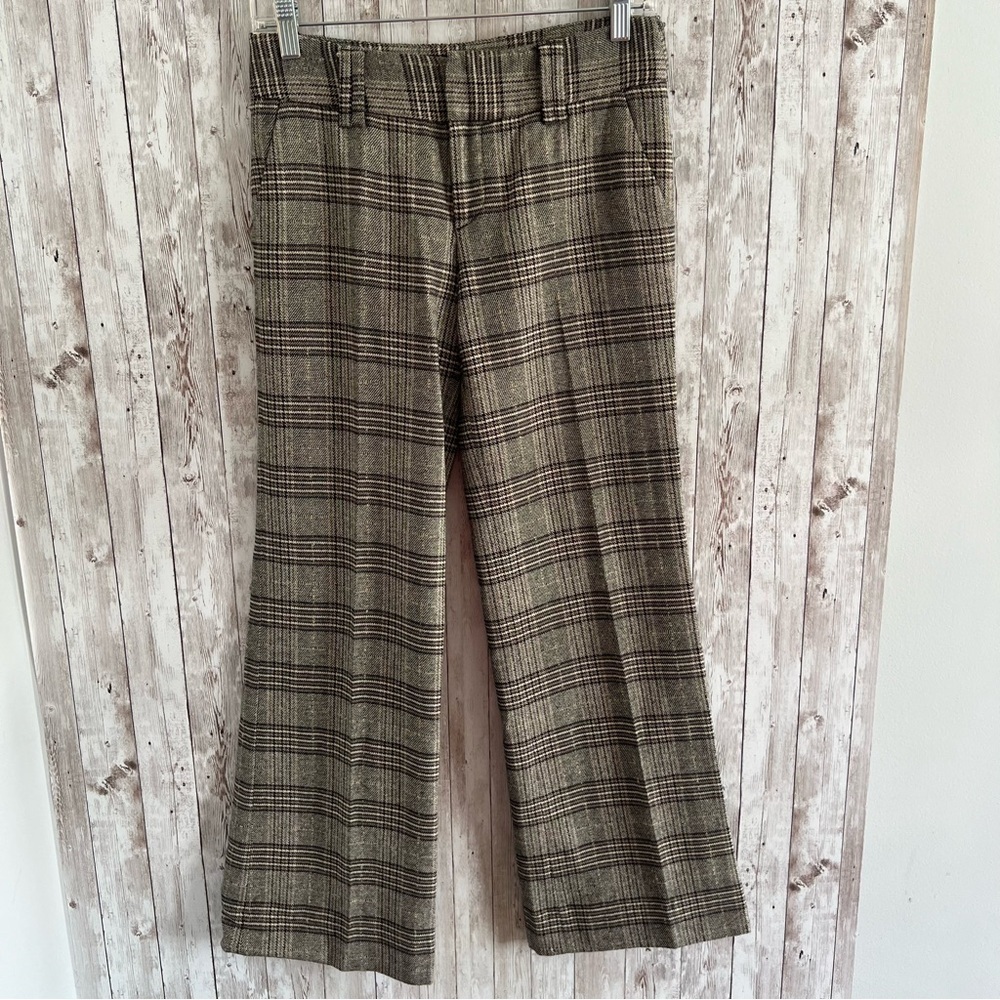 Zara Basic Plaid Tweed Business Workwear Professional Trousers Size 4